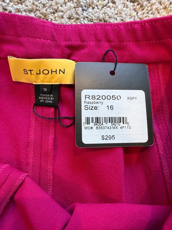 St. John Raspberry Straight-Leg Pants - Picture 2 of 2